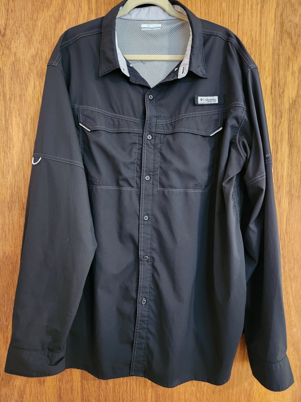 Columbia Men's Black Long-Sleeve Button Front Outdoor Shirt SIZE 2XL